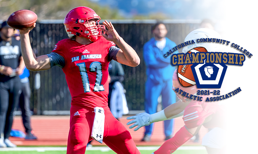 Quarterback Jack Newman leads the Rams into the CCCAA State Championship game on Saturday. (Photo by Eric Sun)