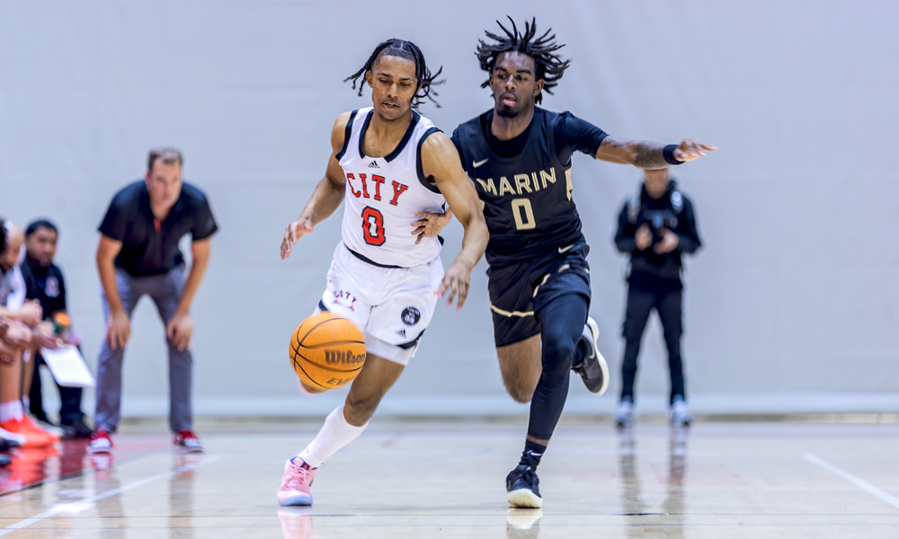 King-Jhsanni Wilhite had a team-high 15 points in the win over Marin. (Photo by Eric Sun)