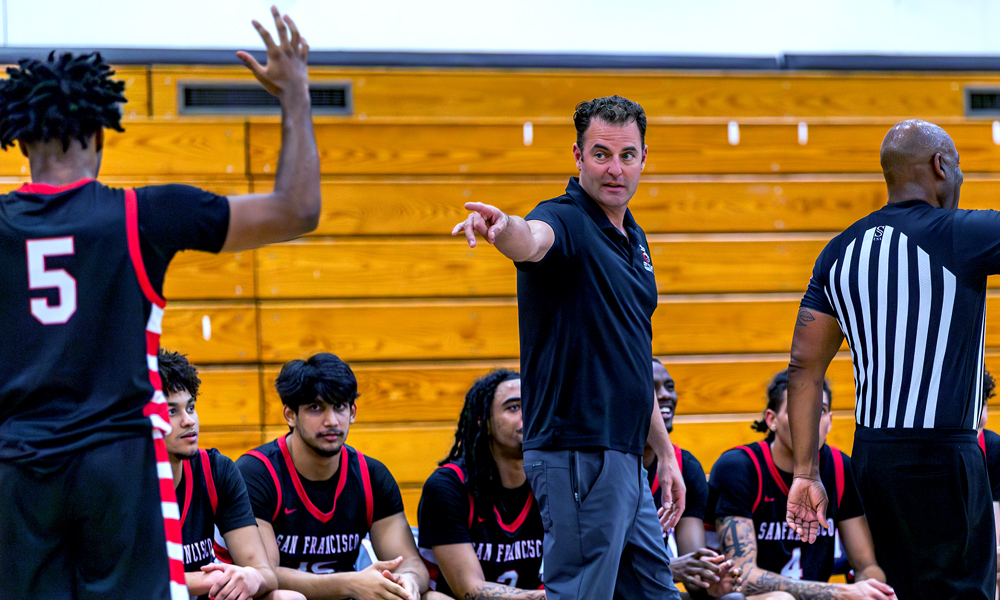 CCSF head coach Justin Labagh has the Rams off to a 15-0 start this season. (Photo by Eric Sun)